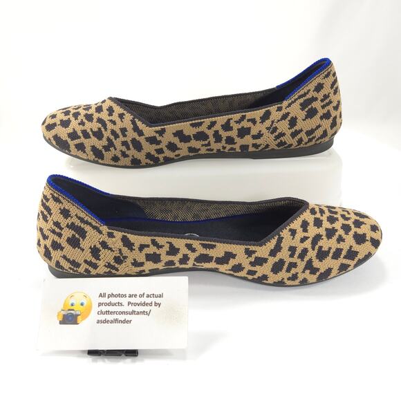 Rothys Animal Print Casual Round Toe Ballet Flat Womens Size 11 Beige - Picture 4 of 9